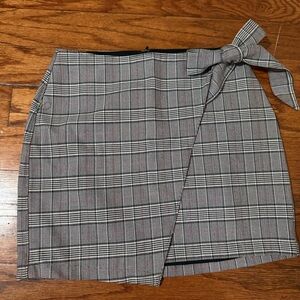 Express Gray Plaid Mini Skirt